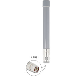 Delock V2X Antenna N plug 6 dBi 19 cm omnidirectional fixed outdoor grey