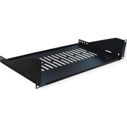 Value 19"-Fixed Shelf, 440 x 250mm, max. 15kg, 2U, U-Shape, black