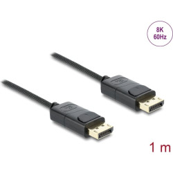 Delock Coaxial DisplayPort cable 8K 60 Hz with braided coating 1 m