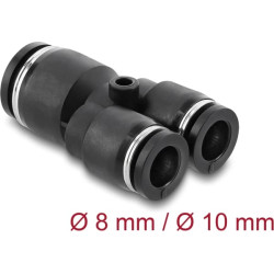 Delock Pneumatic Connector 2 x 8 mm to 1 x 10 mm with mounting hole Y-shape