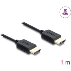 Delock Coaxial High Speed HDMI cable 8K 60 Hz 48 Gbps with braided coating 1 m