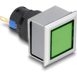 Delock 16 mm Plastic Indicator Light green / solder connection / square