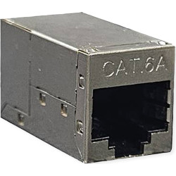 Roline RJ-45 Mini Inline Coupler, Cat.6A (Class EA), shielded, silver