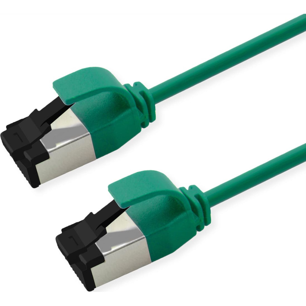 Roline S/FTP Patch Cord Cat. 8.1 (Class I), LSOH, Slim, PoE, green, 0.5 m