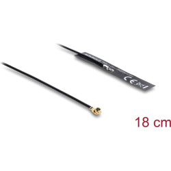 Delock WiFi 2.4 GHz Antenna I-PEX Inc., MHF&reg; I plug 3.4 dBi omnidirectional with connection cable 1.13 18 cm FPC internal self-adhesive