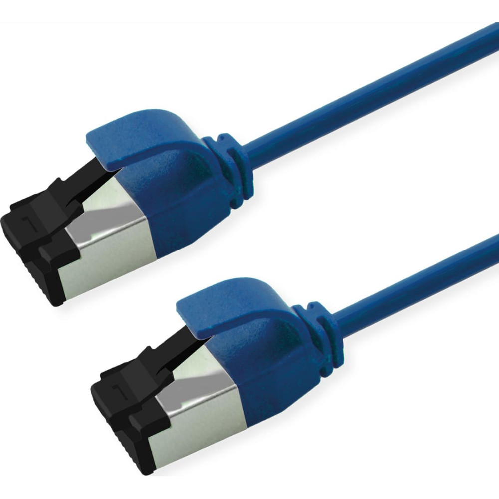 Roline S/FTP Patch Cord Cat. 8.1 (Class I), LSOH, Slim, PoE, blue, 1 m