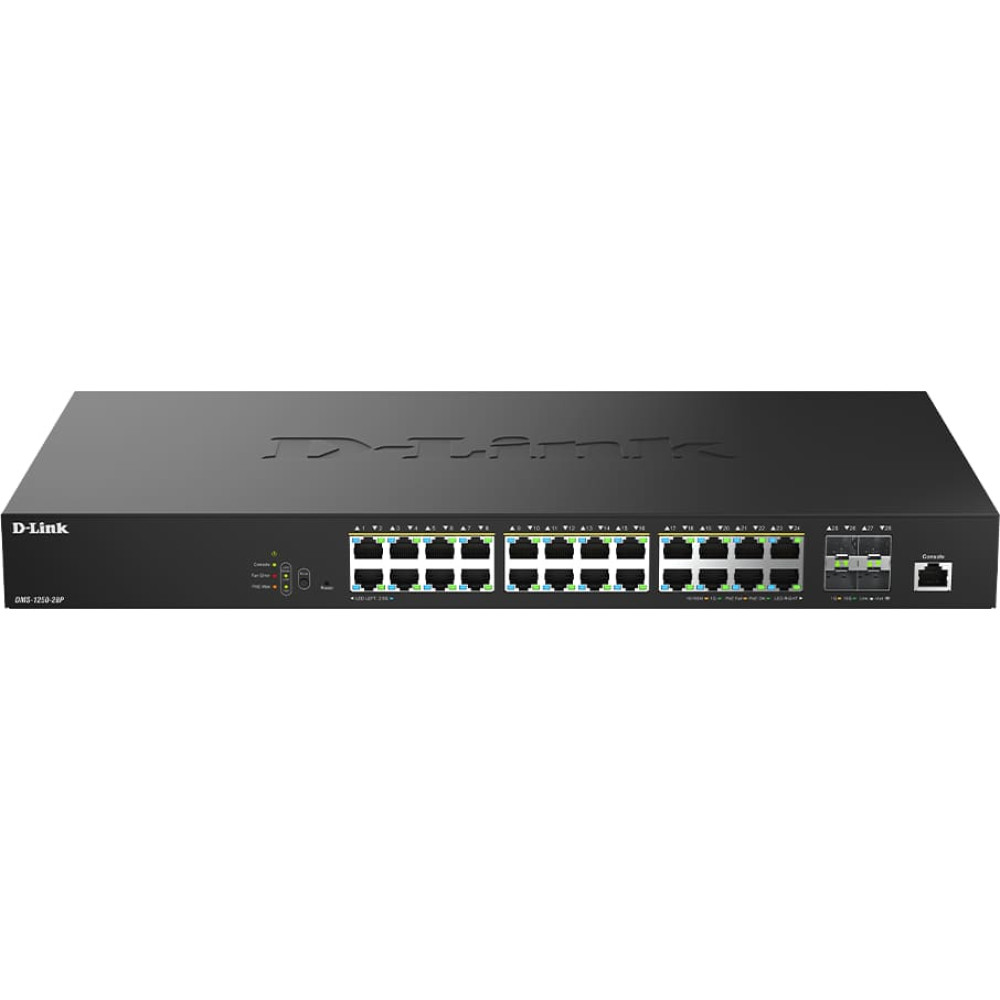 D-Link DMS-1250-28P/E tīkla pārslēgs Vadīts L2 2.5G Ethernet (100/1000/2500) Power over Ethernet (PoE) Melns