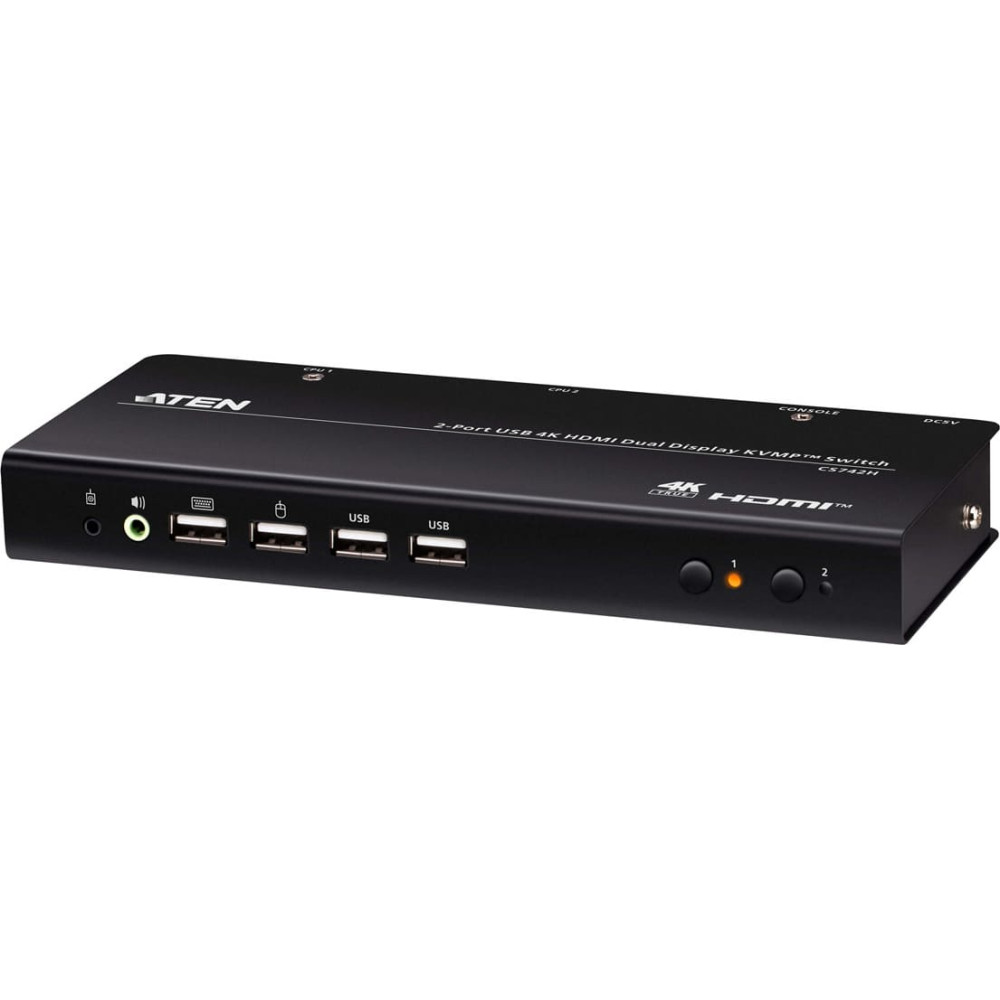 Aten CS742H 2 Port USB 4K HDMI Dual Display KVM Switch