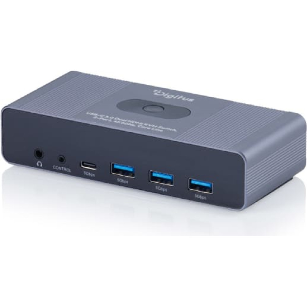 Digitus USB-C 3.0 Dual HDMI KVM Switch, 2-port, 4K60Hz, Core Line