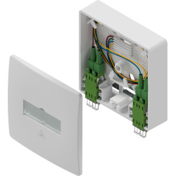 D.center &reg; Gf-TA 42, best&uuml;ckt mit 2x LCD/APC Kupplung & 4x LC/APC Pigtails, splei&szlig;fertig