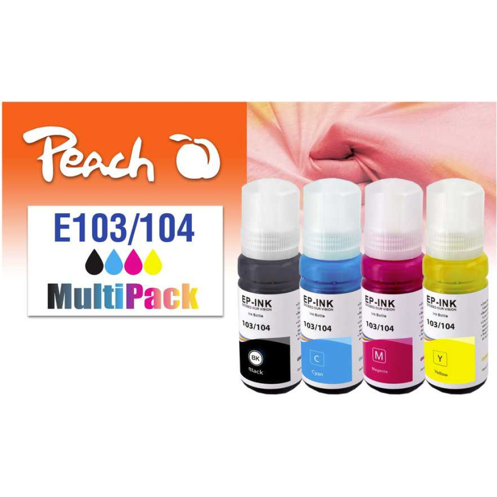 Peach 321330 tintes kārtridžs 4 pcs Saderība Standarta produktivitāte Melns, Tirkīzzils, Fuksīns, Dzeltens