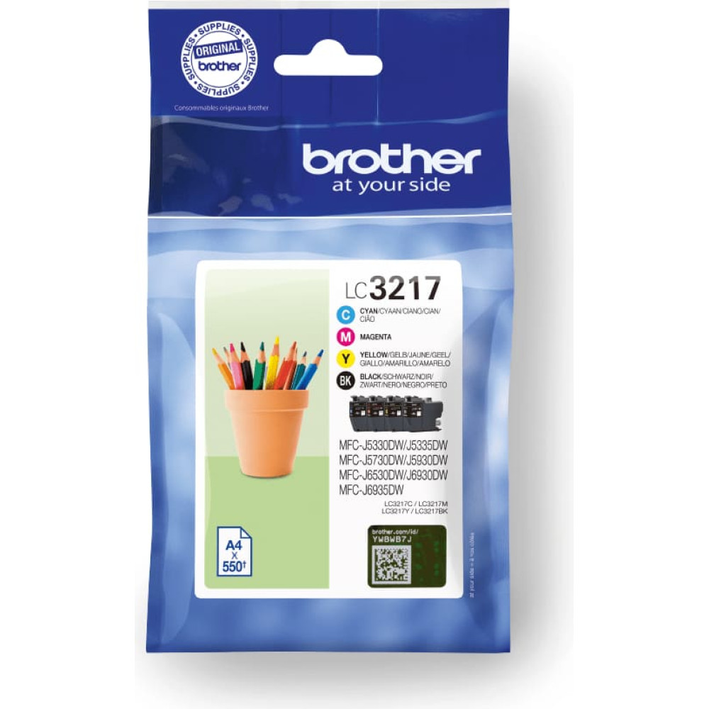 Brother LC3217VAL tintes kārtridžs 4 pcs Oriģināls Melns, Tirkīzzils, Fuksīns, Dzeltens