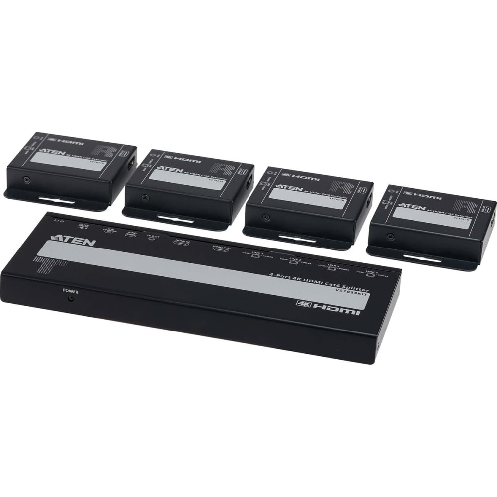 Aten VS1824KIT 4-Port 4K HDMI Cat6 Splitter mit 4 Empf&auml;nger