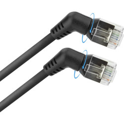 ACT CAT6A U/FTP SLIM R360 BK 0.25M