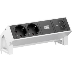 Bachmann DESK2 2xCEE7/3 1xUSB C/C 45W, L=0.2m INOX