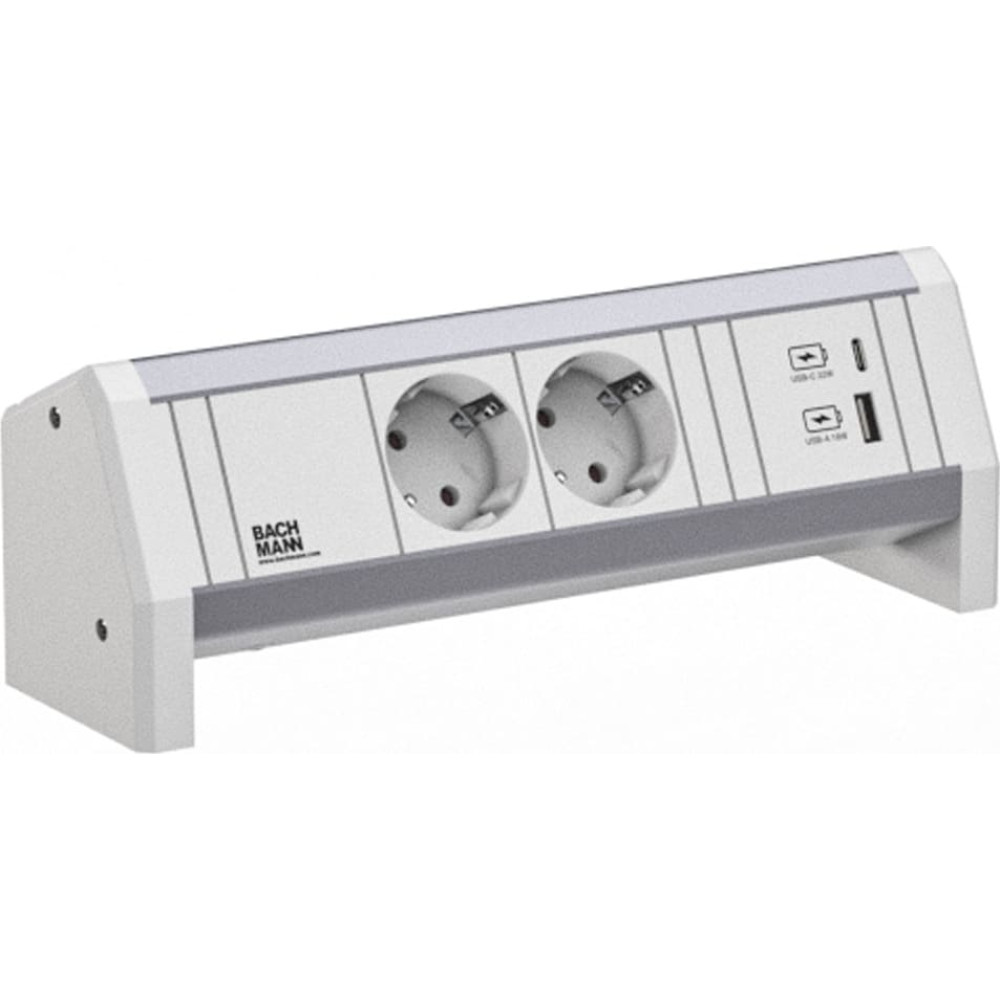 Bachmann DESK 2xCEE7/3 1xUSB A/C 22W GST18 RAL9010