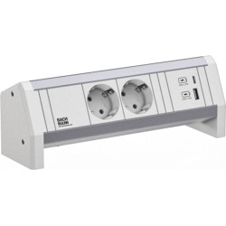 Bachmann DESK 2xCEE7/3 1xUSB A/C 22W GST18 RAL9010