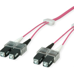 Easylan Patch cables LED-Duplex 50/125&micro;m OM4, SC/SC, violet, 5 m
