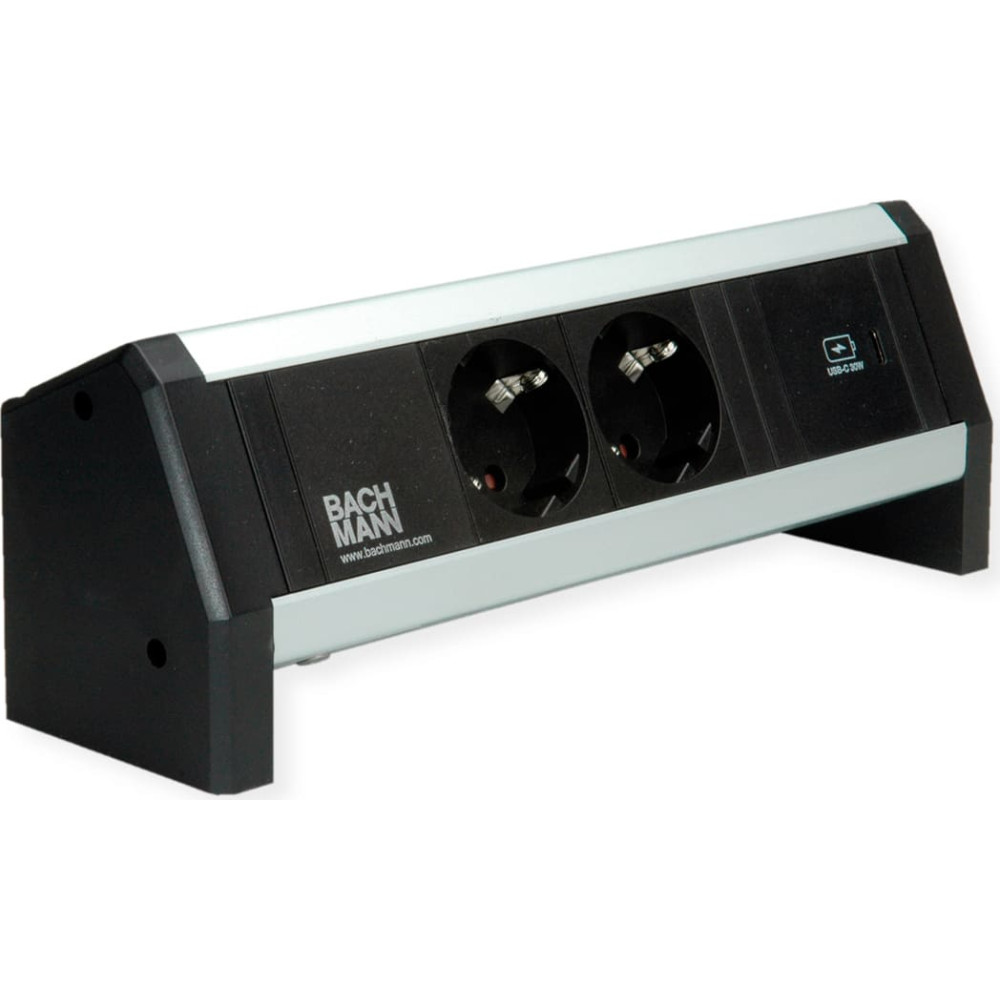Bachmann DESK 2xprotective contact USB C, USB Charger 30W GST18