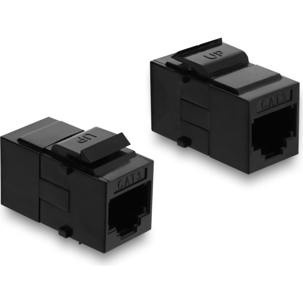Delock Keystone Module Coupler RJ12 jack to RJ12 jack Cat.3 plastic black