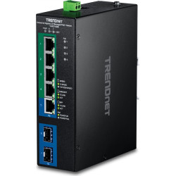 Trendnet TI-PG743Bi 7-Port Industrial Gigabit L2 Managed PoE+ DIN-Rail Switch 24 &ndash; 57V