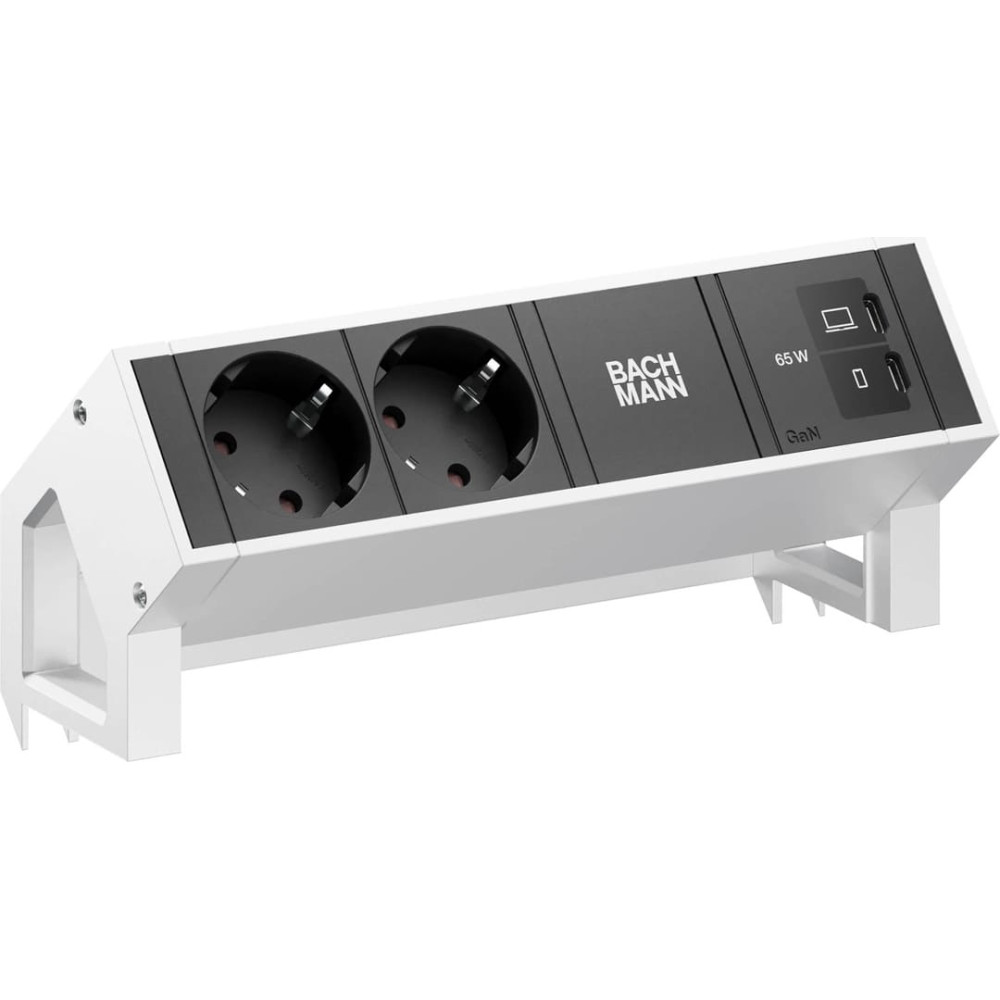 Bachmann DESK2 2xCEE7/3 1xUSB C/C 65W, L=0.2m INOX