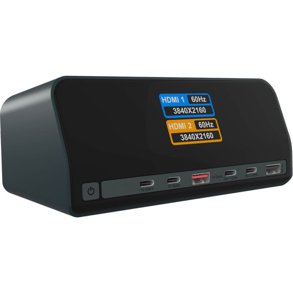Icy Box Heart Dock 2300 Vadu USB 3.2 Gen 2 (3.1 Gen 2) Type-C Antracīts