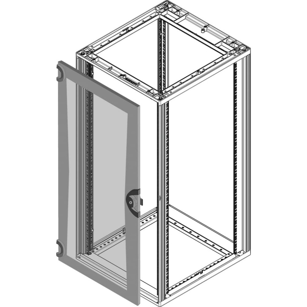 Schroff Novastar Glazed Acrylic Glass Door, RAL 7021, 20 U 553W