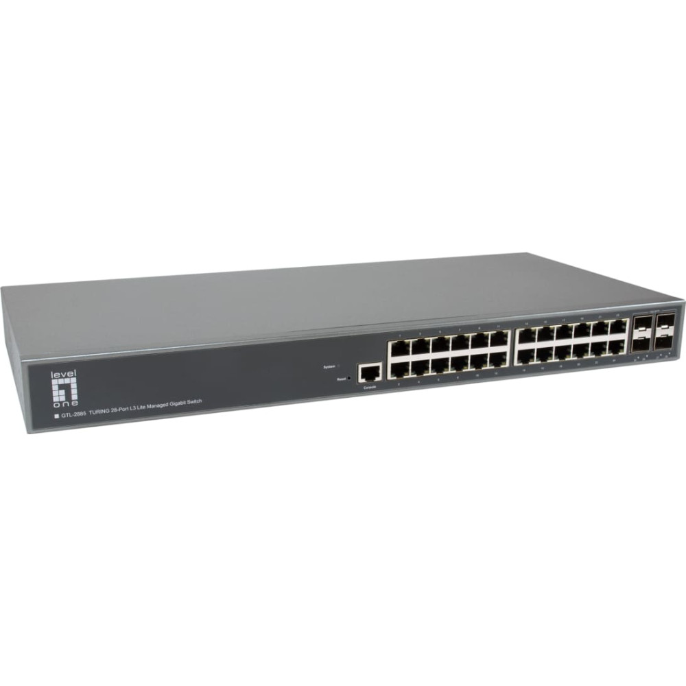Level One LevelOne GTL-2885 tīkla pārslēgs Vadīts L3 Gigabit Ethernet (10/100/1000) Pelēks