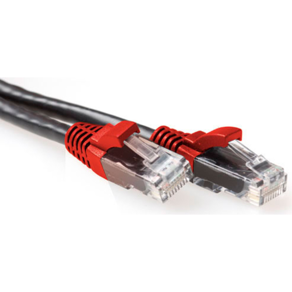 ACT CAT6A U/UTP CROSS BK/RD  1.00M