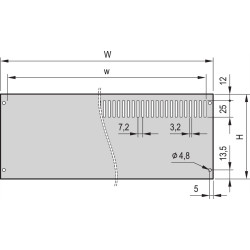 Schroff PropacPRO Rear Panel, Full Width, Unshielded, Without Perforation, 3 U, 63 HP