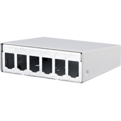 Metz Connect Modul AP-Gehäuse 6 Port reinweiß RAL9010