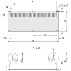 Schroff Rear Panel for RatiopacPRO/PropacPRO, Perforated, Retrofit Shielding, Textile, 3 U, 28 HP