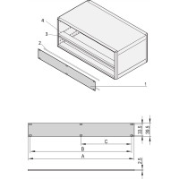 Schroff Front Panel 1 U, 84 HP, Horizontal Rail Mounting, 2.5 mm, Al, Front Anodized, Rear Conductive