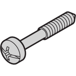 Schroff Collar Screw, Cross Recess/Slotted (M2.5x11), Steel Zinc-Plated, Black