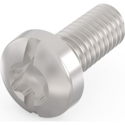 Schroff Panhead Screw, Torx, Steel Nickel Plated, M2.5 x 7, 100 Pieces