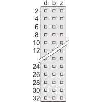 Schroff Connector Type F, EN 60603, DIN 41612, Male, 32 Contacts z b, Solder Pins, 2.9 mm
