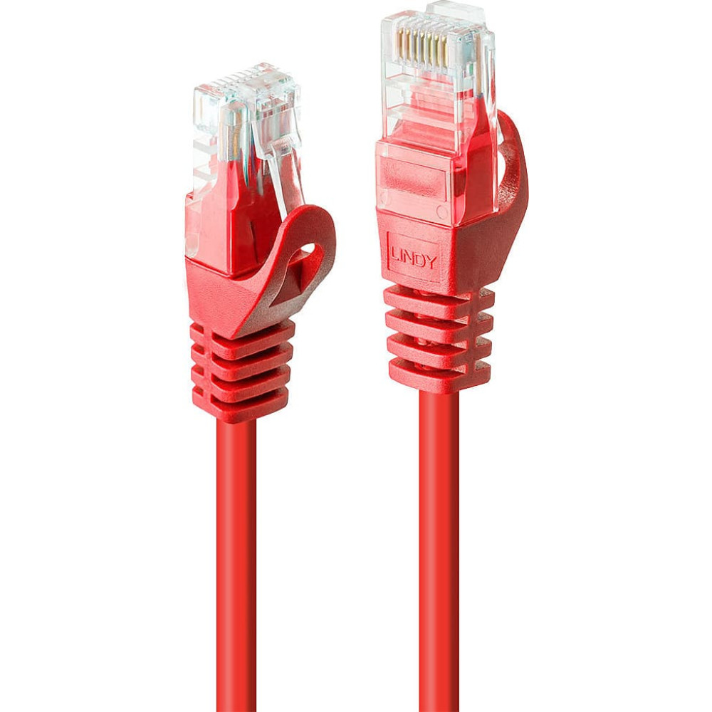 Lindy 2m Cat.6 U/UTP Network Cable, Red