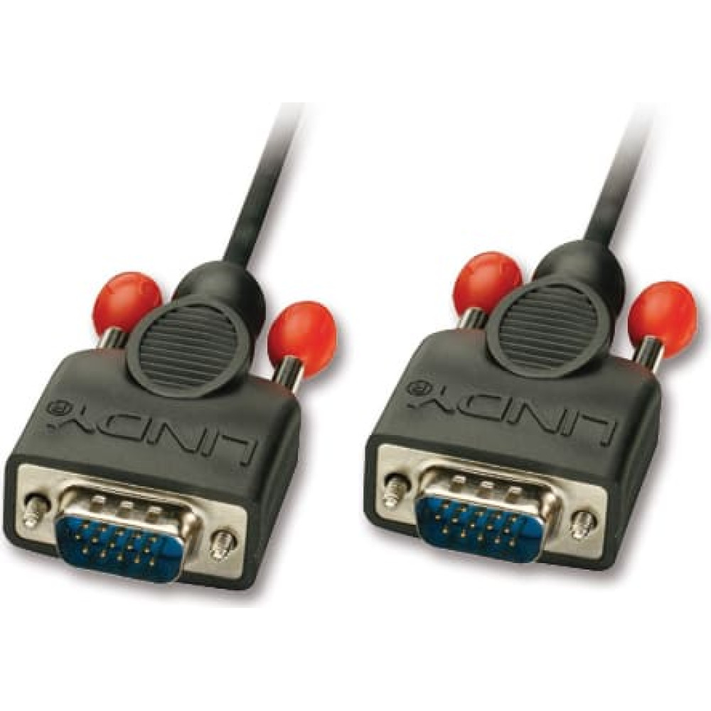 Lindy 5m HD15 VGA kabelis VGA (D-Sub) Melns