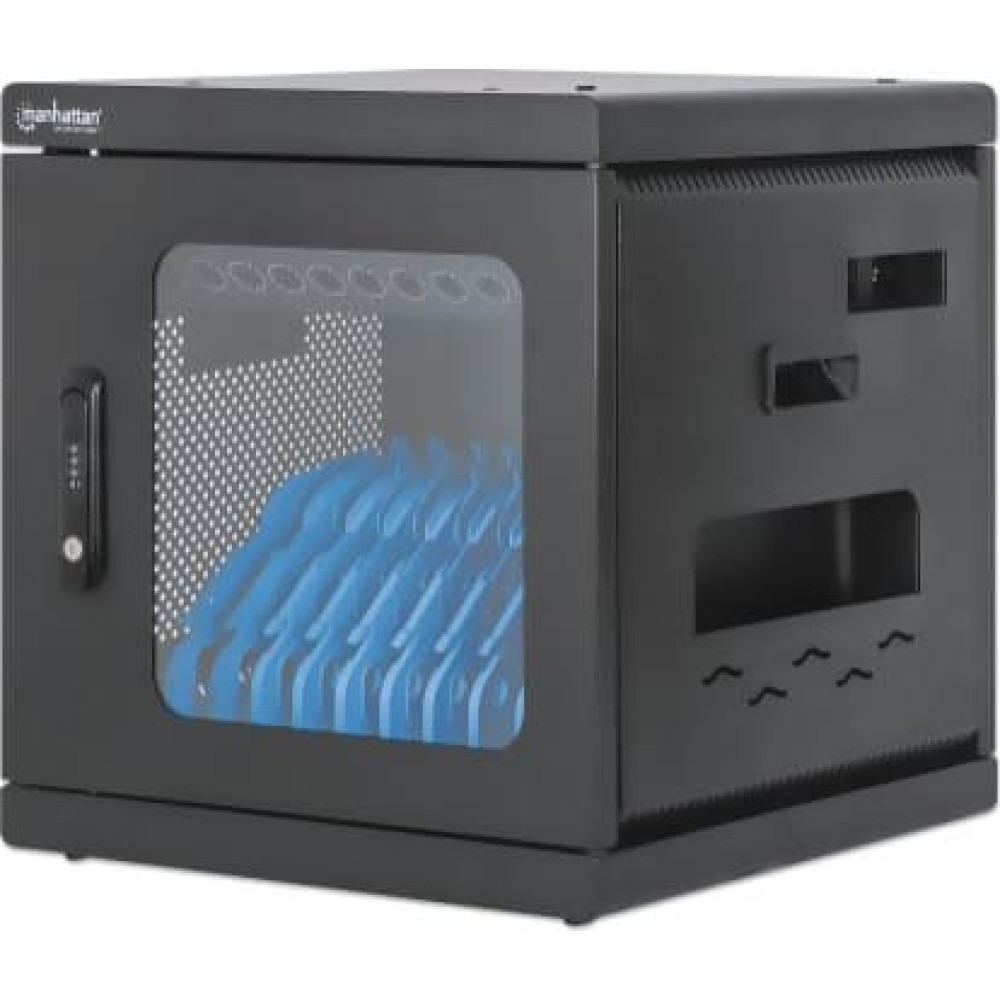 Manhattan 180924 portatīvo ierīču vadības ratiņi un skapis Portatīvo ierīču pārvaldības skapis Melns