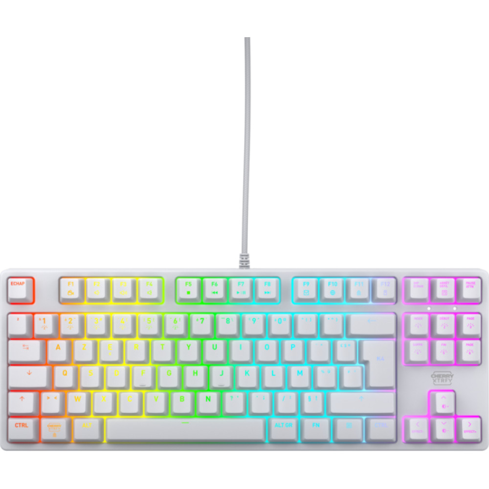 Cherry K4V2 TKL tastatūra Speļu USB AZERTY Franču Balts