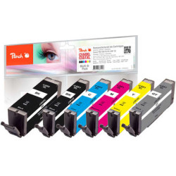 Peach 320523 tintes kārtridžs 6 pcs Saderība Augsta (XL) produktivitāte Melns, Tirkīzzils, Pelēks, Fuksīns, Dzeltens