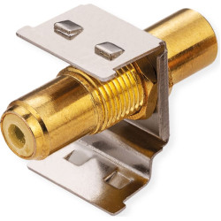 Roline RCA Keystone Coupler, Metal, Shielded, yellow