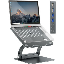 Exsys EX-1224HM Laptopständer mit abnehmbarer 7 in 1 USB-C Dockingstation