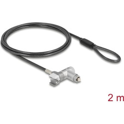 Navilock Laptop Security Cable with Key Lock for MacBook Pro 2021 - 2024 (14″ and 16″) 2 m black