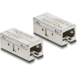 Delock Adapter Coupler RJ45 jack to jack Cat.6A metal