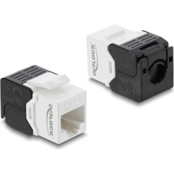 Delock Keystone Module RJ45 jack to LSA Cat.6 UTP tool-free black / white