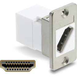 Delock Panel Mount HDMI female to HDMI female diagonal 8K 60 Hz white
