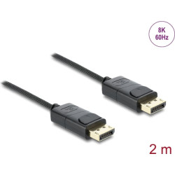 Delock Coaxial DisplayPort cable 8K 60 Hz with braided coating 2 m