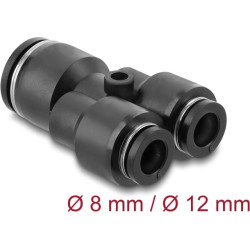 Delock Pneumatic Connector 2 x 8 mm to 1 x 12 mm with mounting hole Y-shape